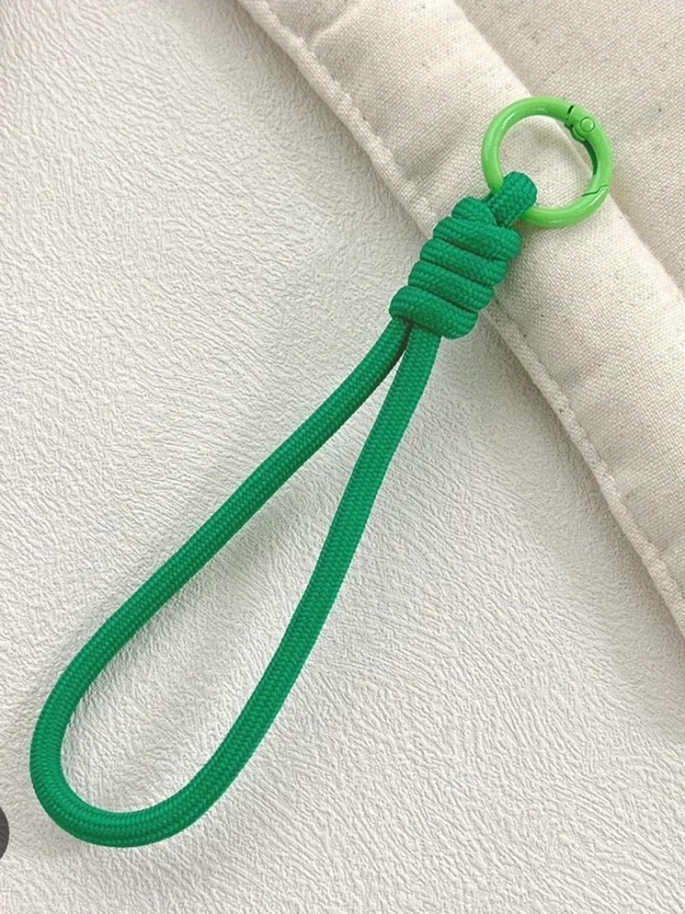 Green Braided Paracord Keychain/ Bag Charm/ Phone Strap Lanyard BNIB